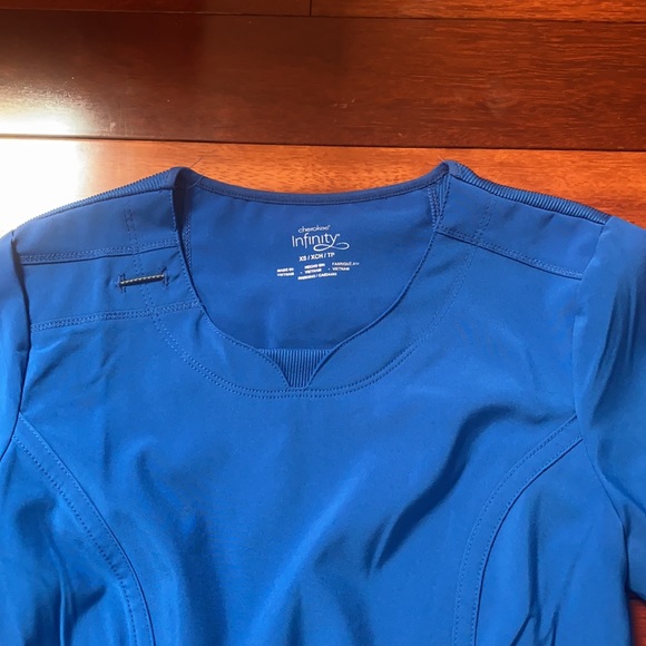 Cherokee Infinity Long Sleeve Royal Blue Scrub Top XS EUC - Picture 2 of 5